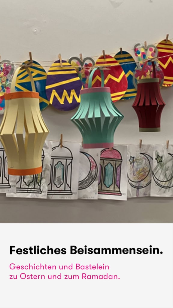 Bunter Feiertagsschmuck aus der Kita Hamburg Bahrenfeld Villa Goldschmidtpark